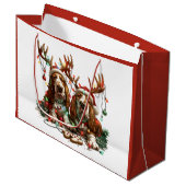 クリスマスバセット犬 ラージペーパーバッグ (正面アングル)