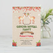 クリスマスバックまたはdoe性別の表示の招待 招待状 (スタンド正面)