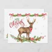 クリスマスバックトインデナーズウィズホリデーグリーン シーズンカード (正面/裏面)