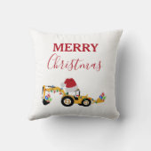 クリスマスバックホー建築トラック クッション (裏面)