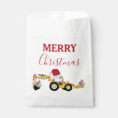 クリスマスバックホー建築トラック フェイバーバッグ (正面)