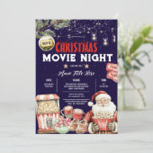 クリスマスバックヤードムービーナイトポップコーンサンタパーティー 招待状 (スタンド正面)