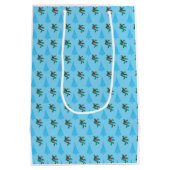 クリスマスバッグ（ホリーとブルーの木） ミディアムペーパーバッグ (裏面)