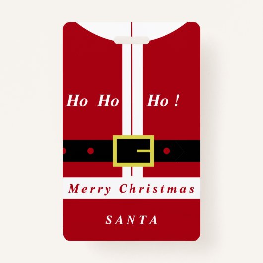 クリスマスバッジあなたの名前サンタクロースのギフト バッジ (正面)