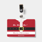クリスマスバッジサンタクロースカスタムギフトお名前 バッジ (正面 （クリップ付）)