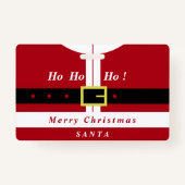 クリスマスバッジサンタクロースカスタムギフトお名前 バッジ (裏面)