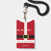 クリスマスバッジ あなたの名前 サンタクロース ギフト バッジ (裏面（ネックストラップ付）)