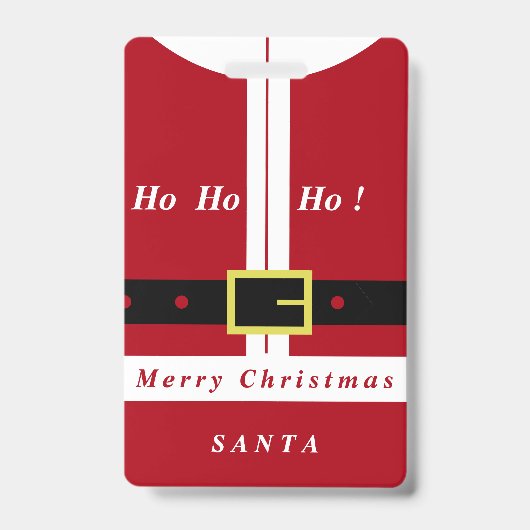 クリスマスバッジ あなたの名前 サンタクロース ギフト バッジ (正面)