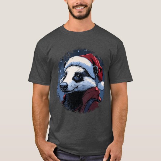 クリスマスバッジTシャツ Tシャツ (正面)