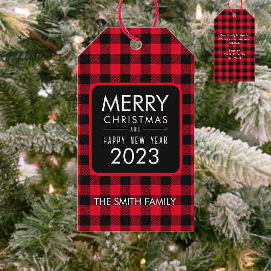 クリスマスバッファローのプレイドお願いギフトラベル ギフトタグ