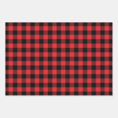 クリスマスバッファローチェックラッピング紙セット ラッピングペーパーシート (正面2)