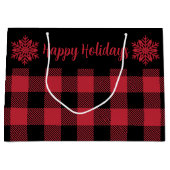 クリスマスバッファローチェックレッドSF大抱き枕 ラージペーパーバッグ (正面)