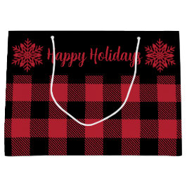 クリスマスバッファローチェックレッドSF大抱き枕 ラージペーパーバッグ