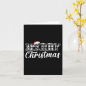 クリスマスバッファロー黒白のプレイド男性へウ カード (黄色い花)