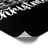 クリスマスバッファロー黒白のプレイド男性へウ ポスター (角)