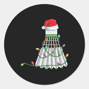クリスマスバドミントギフトサンタハット包まれたインホリ ラウンドシール