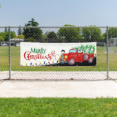 クリスマスバナー – クリスマスカントリートラックとツリー 横断幕 (インサイチュ)