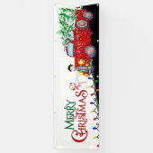 クリスマスバナー – クリスマスカントリートラックとツリー 横断幕 (縦)
