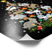 クリスマスバニーおもしろいツリーラビットラバークリスマスデコール フォトプリント            (角)