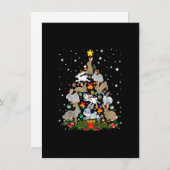 クリスマスバニーおもしろいツリーラビットラバークリスマスデコール 招待状 (正面/裏面)