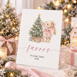 クリスマスバニーお礼の品用ペデスタルサイン 台座サイン