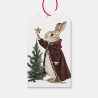 クリスマスバニーとツリーのギフトタグ ギフトタグ