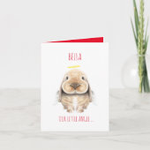 クリスマスバニーエンジェルパーソナライズされた、クリスマスカード カード (正面)