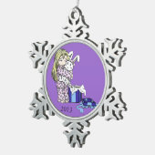 クリスマスバニースノーフレークオーナメント スノーフレークピューターオーナメント (右)