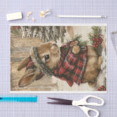 クリスマスバニーティッシュペーパー 薄葉紙 (クラフト)