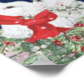 クリスマスバニーラビットキュートホリデーアートフェスティバル ポスター (角)