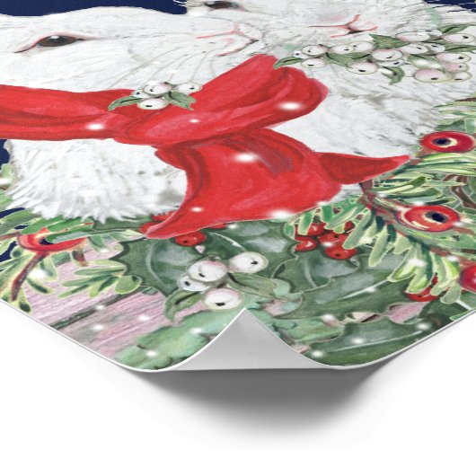 クリスマスバニーラビットキュートホリデーアートフェスティバル ポスター (角)