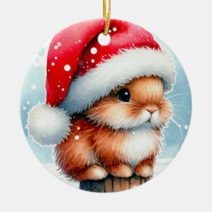 クリスマスバニー セラミックオーナメント