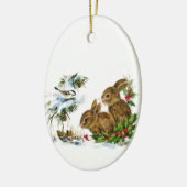 クリスマスバニー セラミックオーナメント (左)