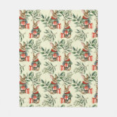 クリスマスバニー フリースブランケット (正面)