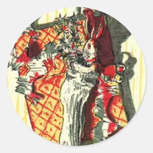 クリスマスバニー ラウンドシール (正面)