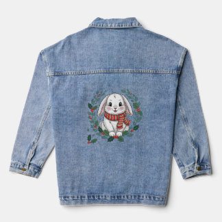 クリスマスバニー リース – かわいいホリデーバニー デニムジャケット