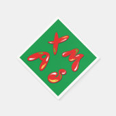 クリスマスバブル文字 スタンダードカクテルナプキン (角)