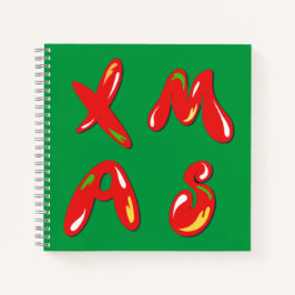 クリスマスバブル文字 ノートブック