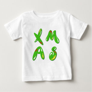 クリスマスバブル文字 ベビーTシャツ