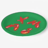 クリスマスバブル文字 ペーパープレート (アングル)