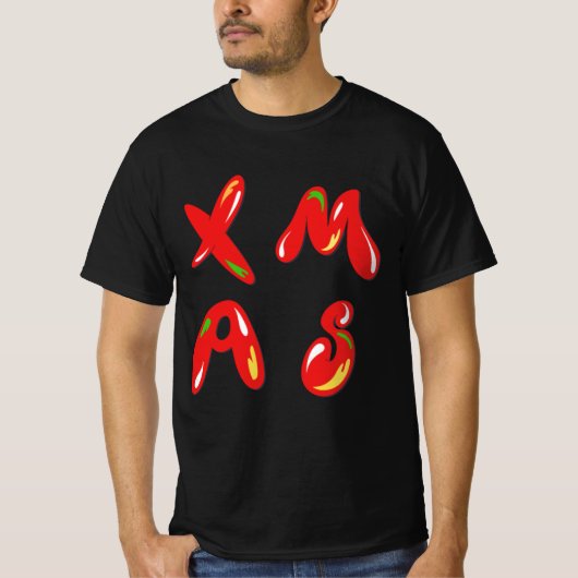 クリスマスバブル文字 Tシャツ (正面)