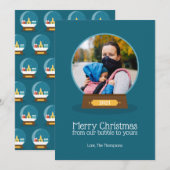 クリスマスバブル merry christmas フォト ホリデー カード (正面/裏面)