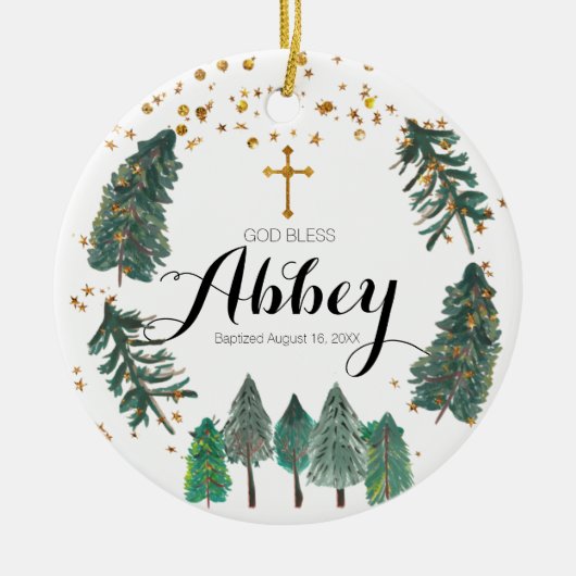 クリスマスバプテスゴッドブレスオーナメント セラミックオーナメント (正面)