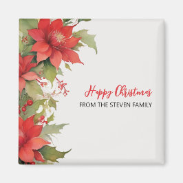 クリスマスバラの水色 |お名前 マグネット