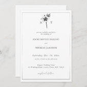 クリスマスバラエレガントクレストモダンウィンターウェディング 招待状 (正面/裏面)