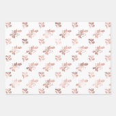 クリスマスバラエレガント金ゴールドホリ葉ーズ ラッピングペーパーシート (正面3)