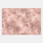 クリスマスバラエレガント金ゴールドホリ葉ーズ ラッピングペーパーシート (正面)