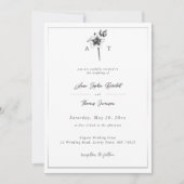 クリスマスバラクレストモダンロマンス冬の結婚式 招待状 (正面)