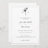 クリスマスバラクレストモダンロマンス冬の結婚式 招待状 (正面/裏面)