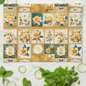 クリスマスバラコラージュ キッチンタオル (折り畳み)